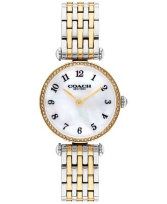 COACH Women's Cary Two-Tone Imitation Pearl Stainless Steel Bracelet Watch 26mm