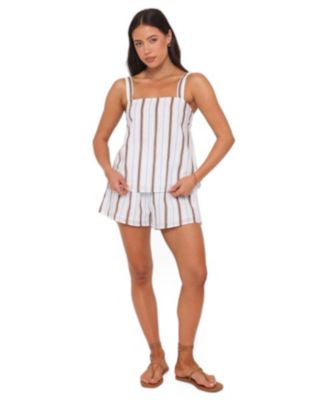 Petal and Pup Women's Sallie Square Neckline Pull-On Top and Shorts, 2-Piece Set