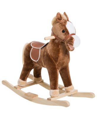 Glintex Ride On Rocking Horse Plush Rocker With Realistic Sounds, Holds 88 lbs, Ages 3+