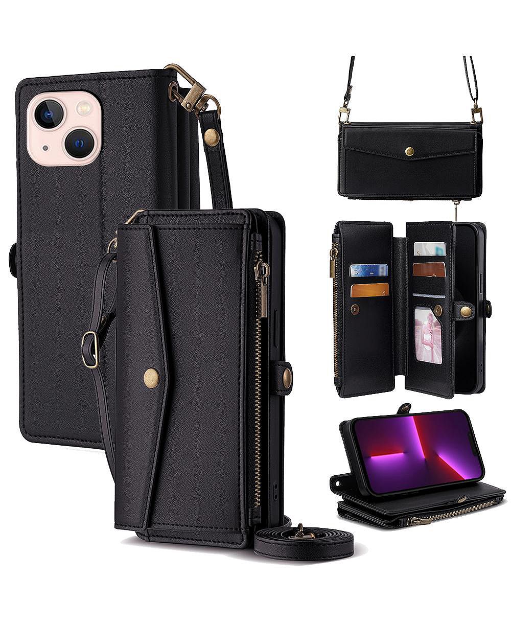 Artudatech Crossbody Strap Wallet Case for iPhone 12-17