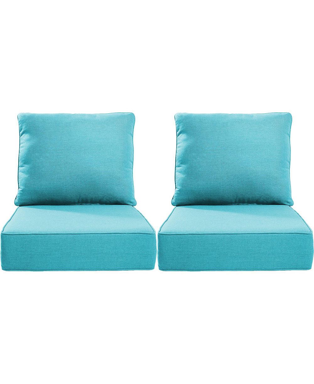Bellefurn 24"x24"x6" Patio Thick Cushions and Pillows Set - Deep Seat Indoor/Outdoor Water and Fade Resistant