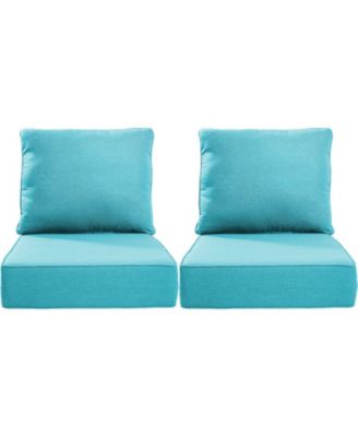 Bellefurn 24"x24"x6" Patio Thick Cushions and Pillows Set - Deep Seat Indoor/Outdoor Water and Fade Resistant