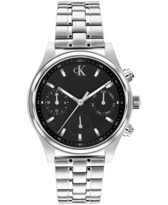 Calvin Klein мужской современный винтажный хронограф серебристый нержавеющая сталь браслет часы 38 мм