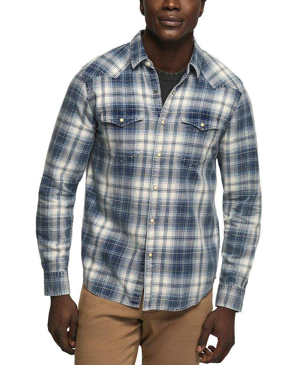 Lucky Brand Men's Mesa Long-Sleeve Western Plaid Shirt