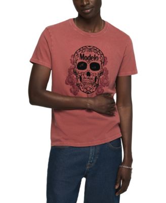 Lucky Brand Men's Modelo Skull Roses Graphic Crewneck T-Shirt