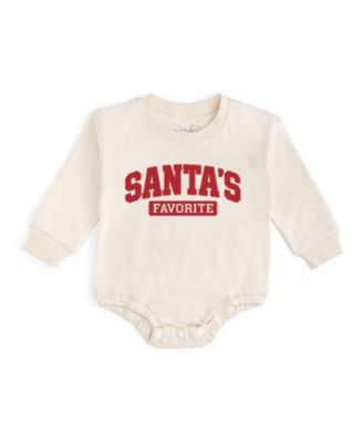 Sweet Wink Baby Boys' Santa's Favorite Long-Sleeve Crewneck Christmas Romper