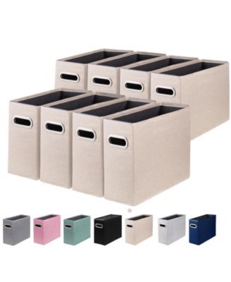DANRONG Letter Size File Organizer Folders Fabric Storage Box Collapsible Metal Handle Smooth PVC Rails