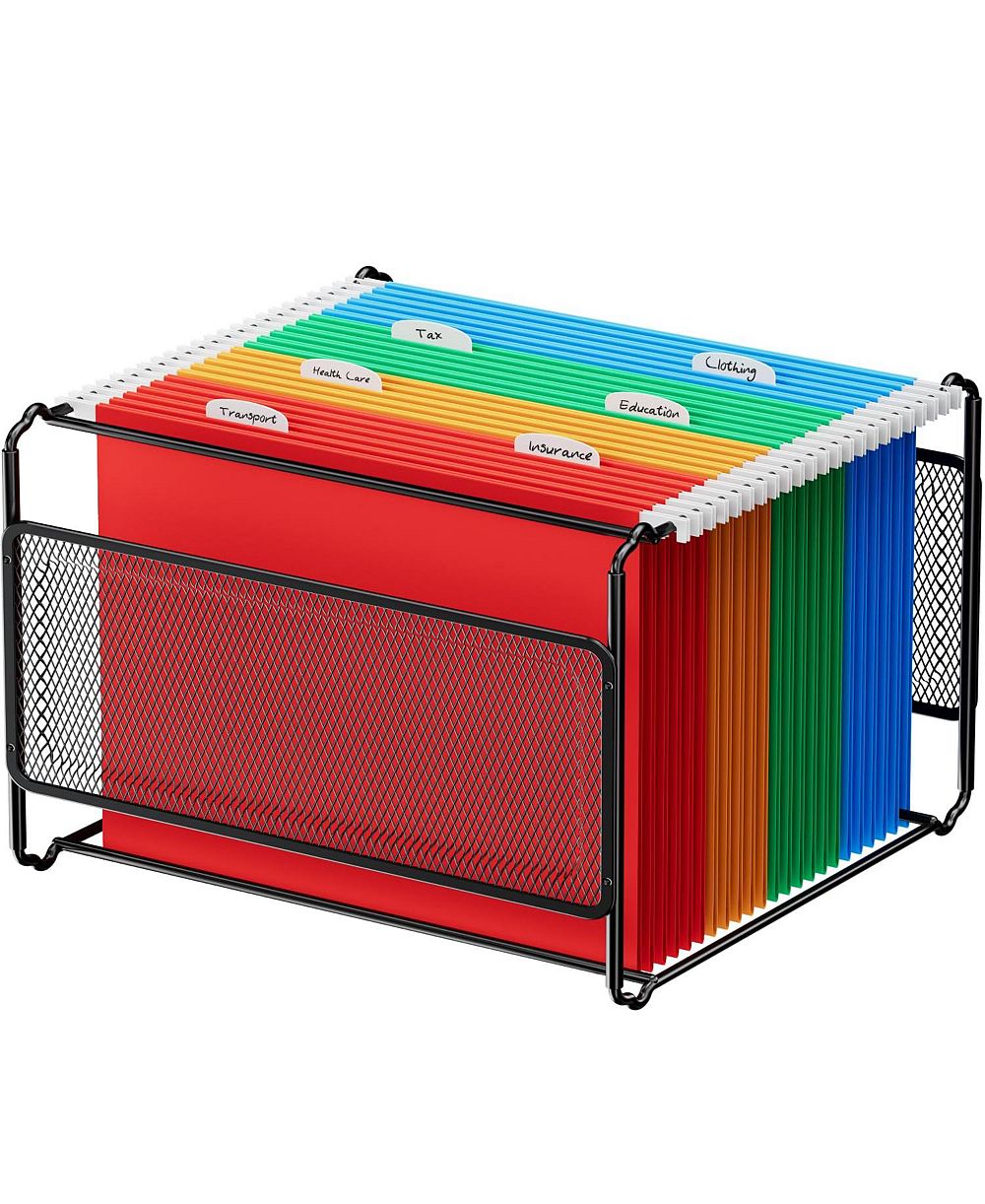 DANRONG Metal Mesh Hanging File Organizer Letter Size Folder Desk Storage
