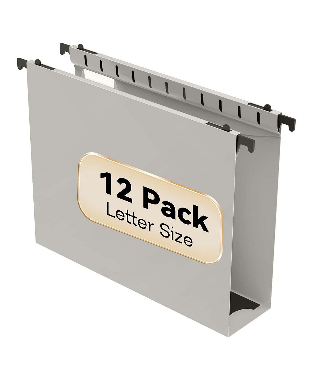 DANRONG 12 Pack Plastic Hanging File Folders 2 Inch Expansion Heavy Duty Organizer