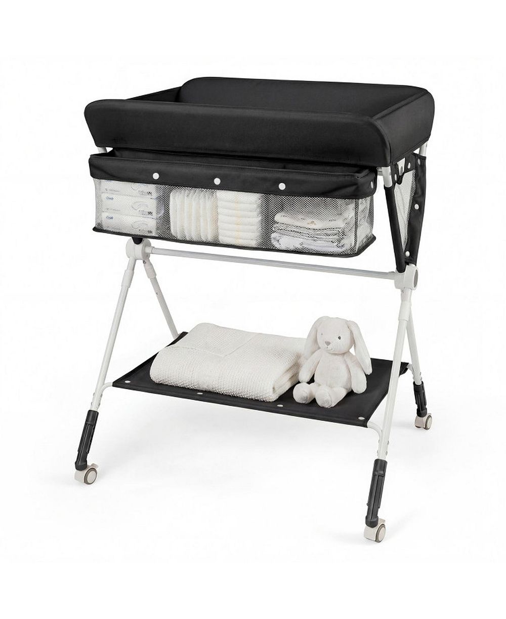 GOUUN 3-Level Adjustable Portable Baby Changing Table with Wheels