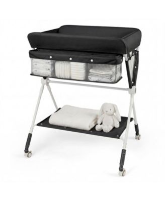 GOUUN 3-Level Adjustable Portable Baby Changing Table with Wheels