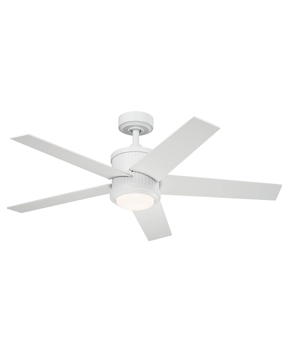 Kichler 48" потолочный вентилятор Kichler Brahm с матовым белым LED-подсветкой и пультом управления