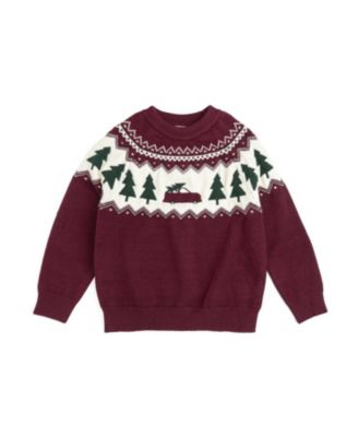 Sweet Wink Big Boys (10-12) Christmas Truck Fair Isle Sweater