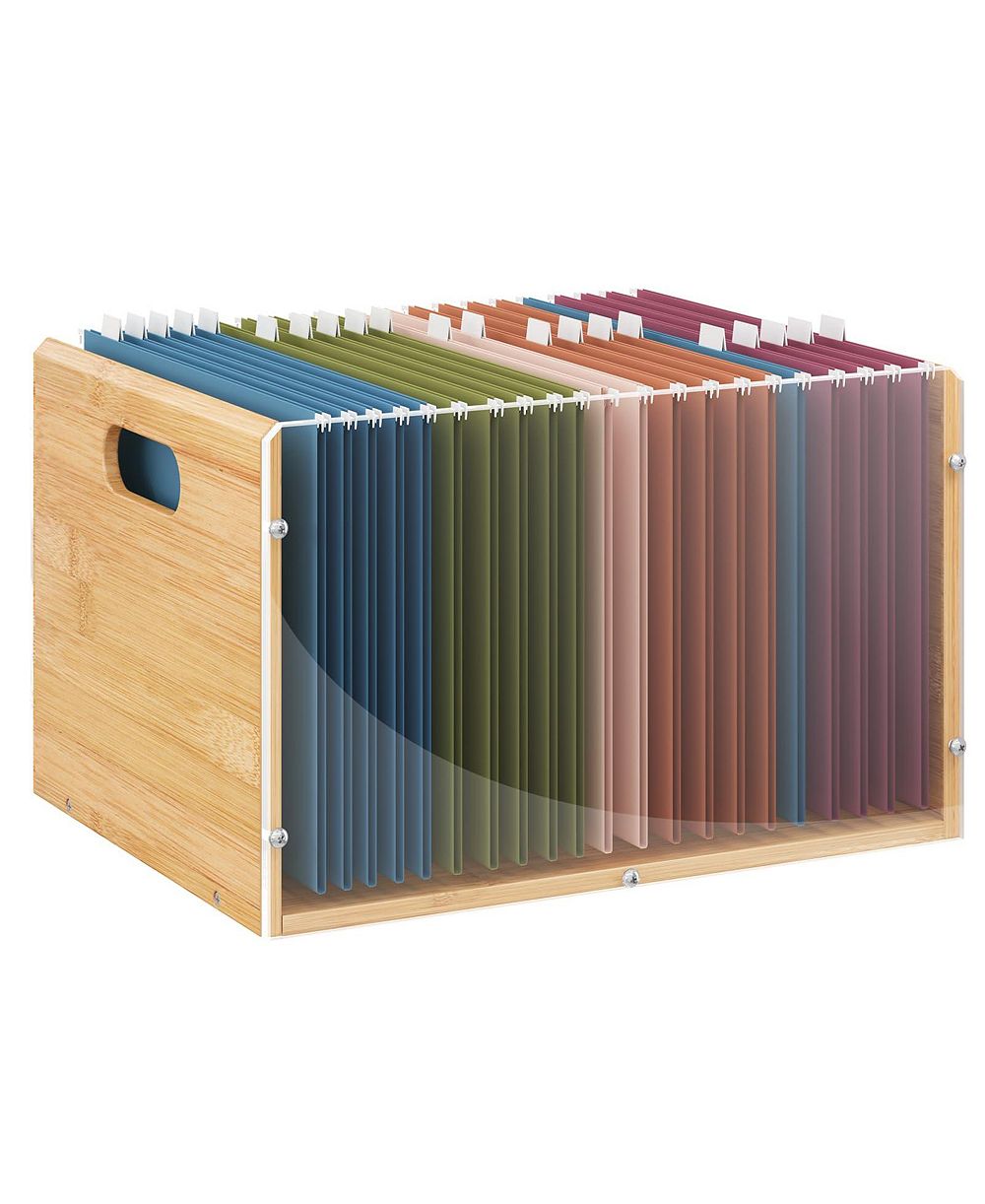 Four Candies Acrylic Hanging File Organizer With Portable Handles For Home Office Storage
