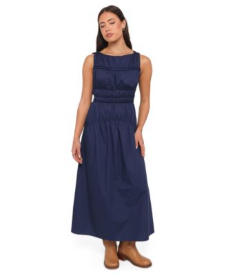Petal and Pup Women's Fern Boat-Neck A-Line Midi Dress