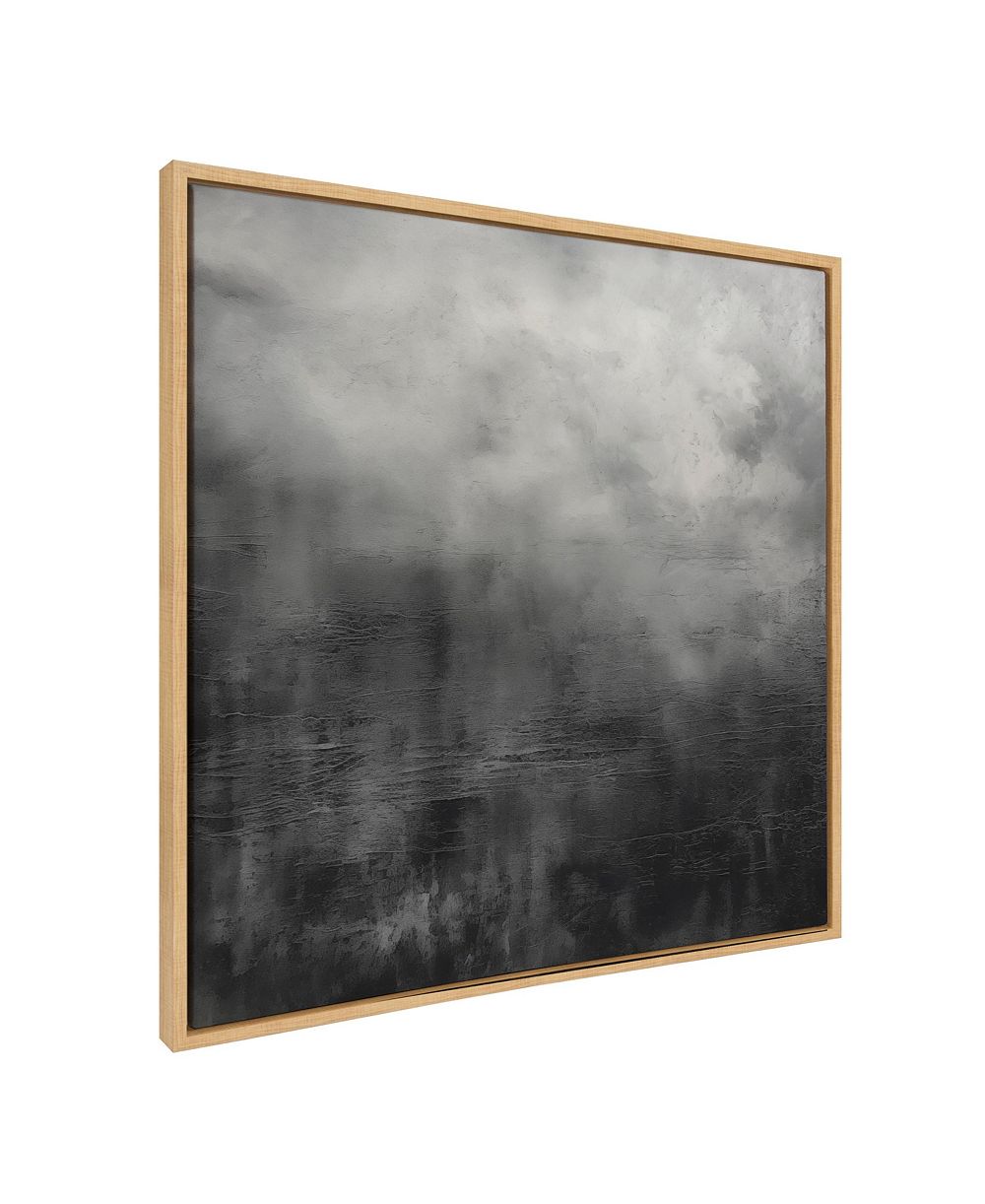 Kate and Laurel Sylvie Tonal Abstract Framed Canvas by The Creative Bunch Studio