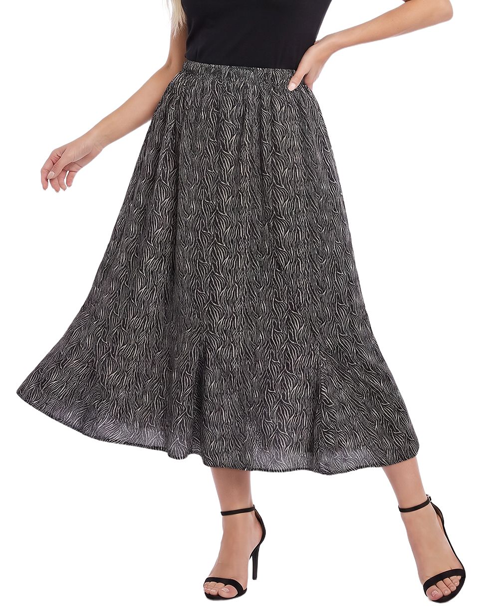 NY Collection Women's High-Waisted Midi A-Line Skirt