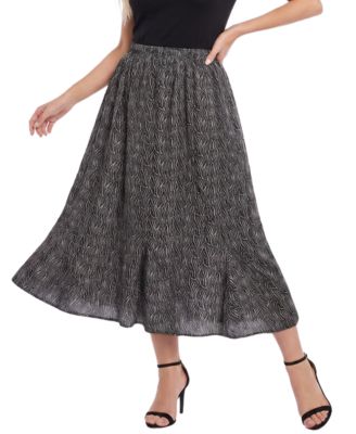 NY Collection Women's High-Waisted Midi A-Line Skirt