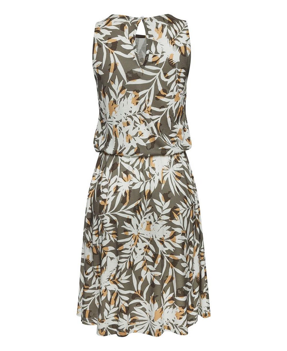 LASCANA Women's High-Neck A-Line Elastic-Waist Short Dress