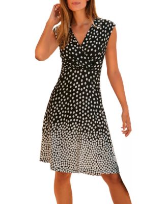 LASCANA Women's Polka-Dot A-Line Knee-Length Dress
