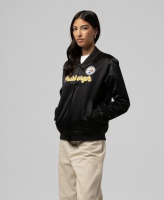 Mitchell & Ness Women's Black Pittsburgh Steelers Full-Snap Satin Jacket