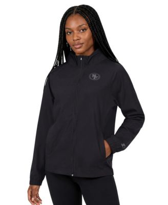 Starter Women's Black San Francisco 49ers Athleisure Lightweight Full-Zip Raglan Jacket