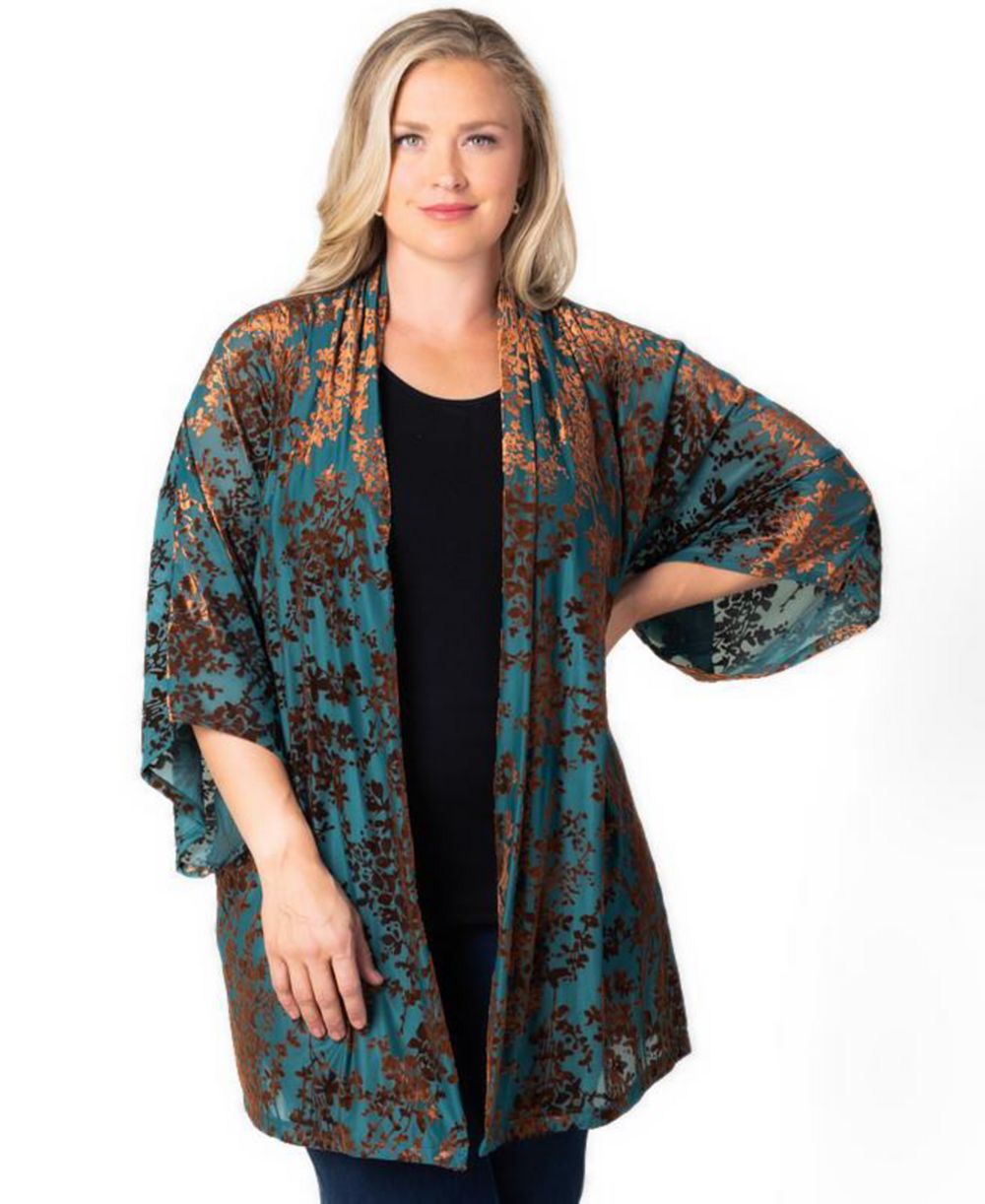 Kiyonna Plus Size Dahlia Velvet Duster Sweater