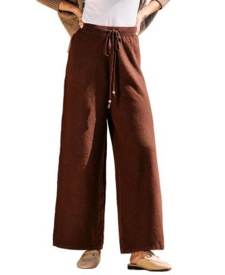 Cupshe Women's Take a Breather High-Rise Wide-Leg Cable-Knit Pants