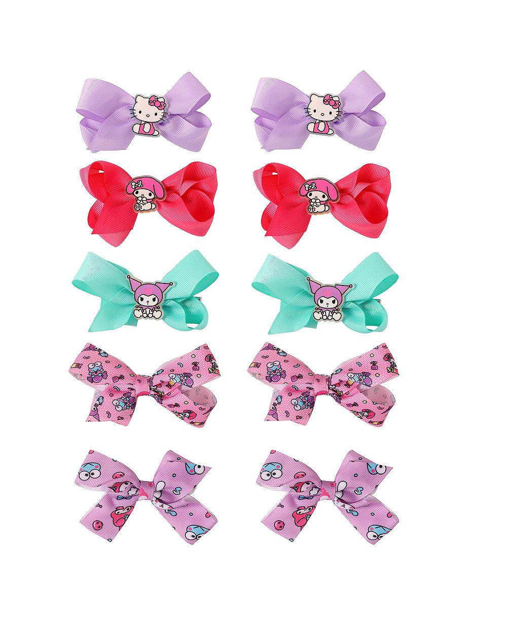 Hello Kitty Девочкам, Hello Kitty and Friends, официально лицензированные, зажимы для волос в виде бантиков, набор из 10 штук