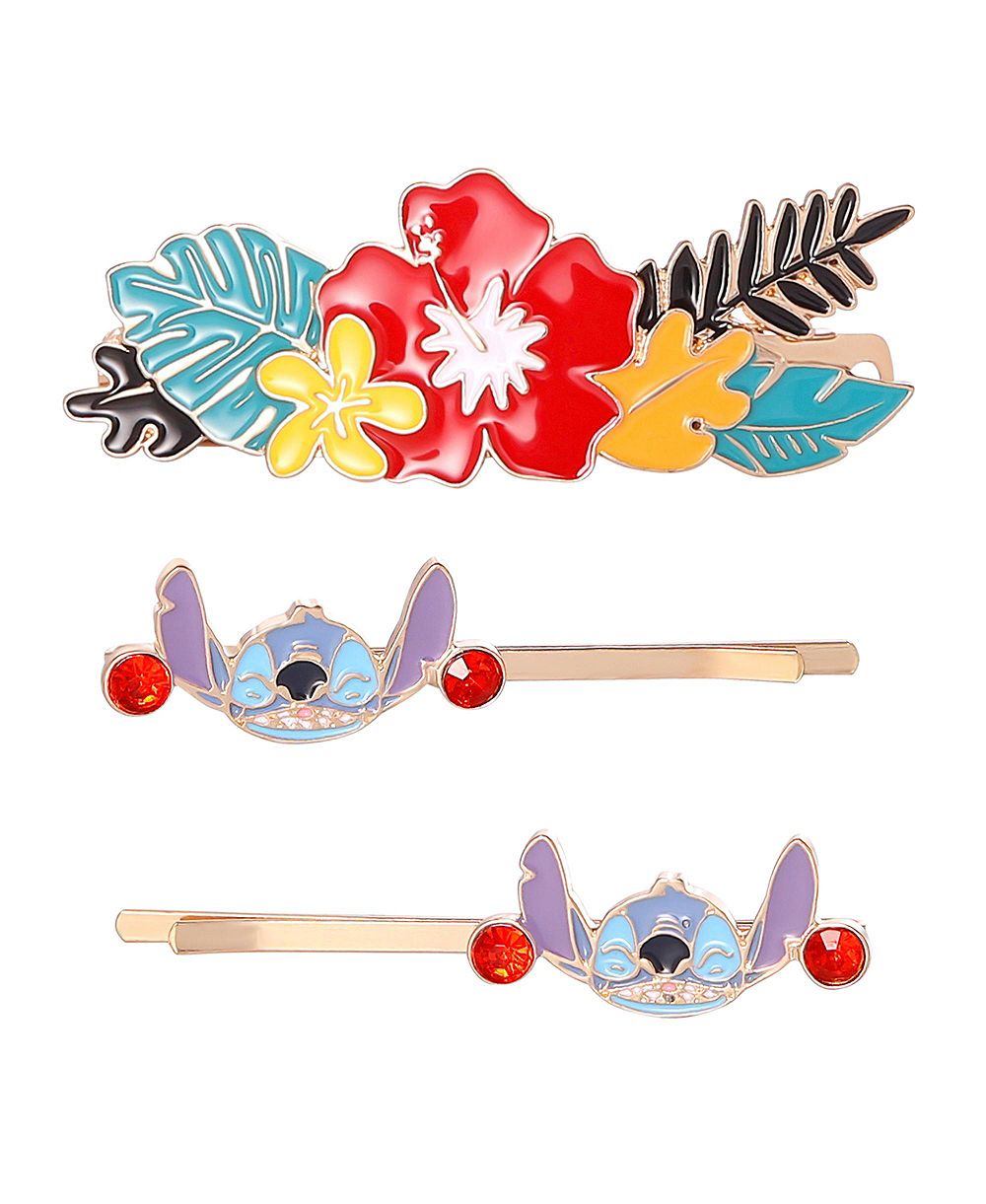 Disney Stitch Barrette and Bobby Pins Set 3-Piece Official License