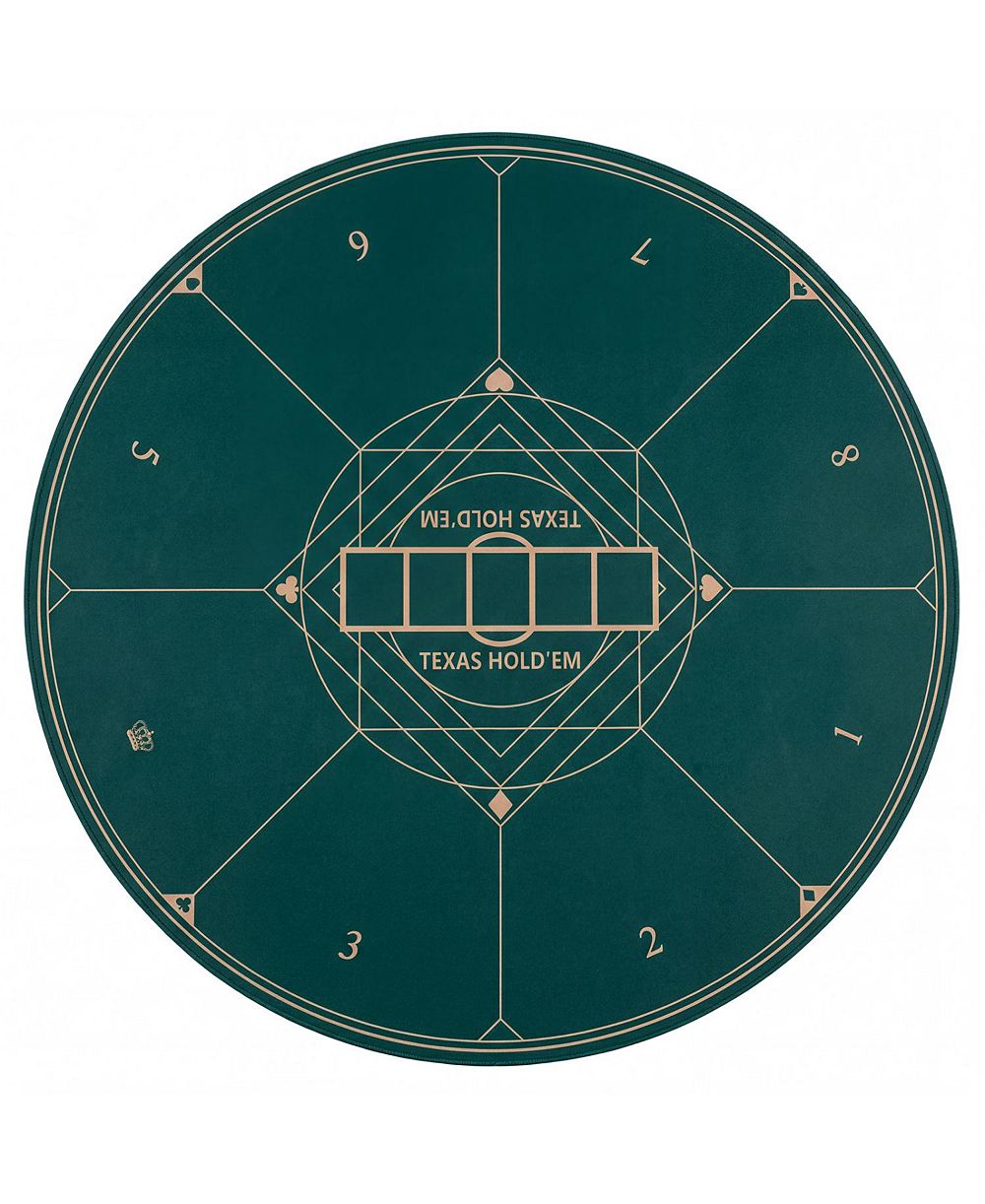 Mecale Texas Hold'em Round 8-Player Poker Mat, Ages 14+