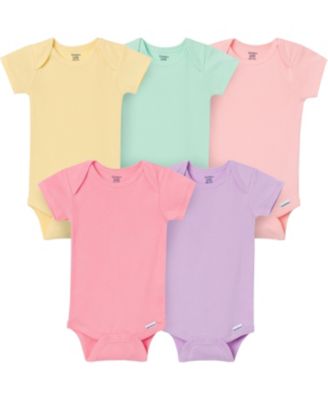 Комплект из 5 боди Gerber Baby с коротким рукавом (пастельные тона), для возраста 0-3 мес. - 24 мес.