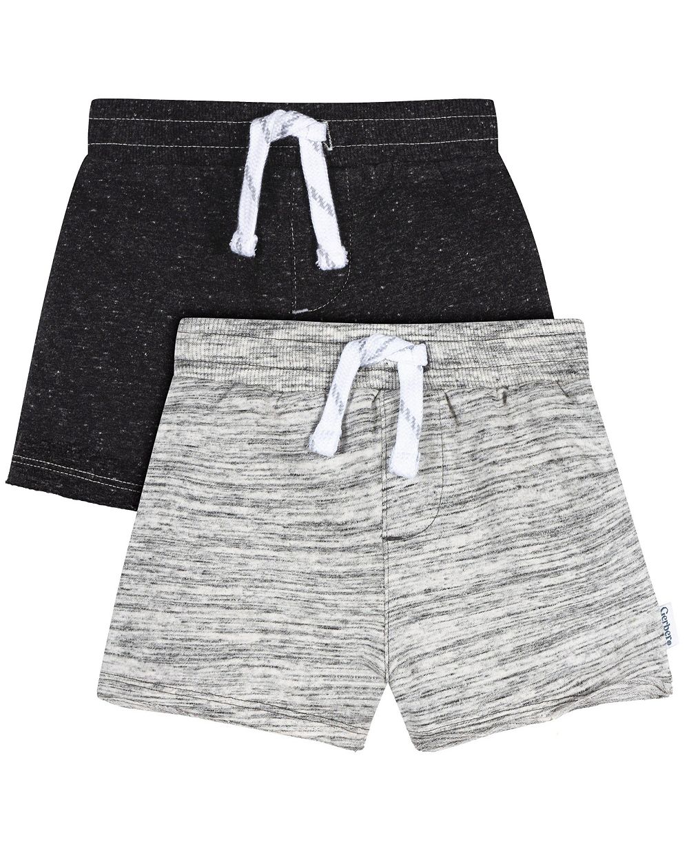 Gerber Baby Boys' Knit Cotton-Blend Pull-On Shorts, 2-Pack