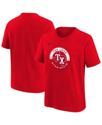Nike Big Boys and Girls Red Texas Rangers Hometown Collection T-Shirt