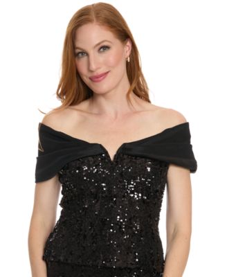 Muse Women's Off The Shoulder Sequin Crop Top