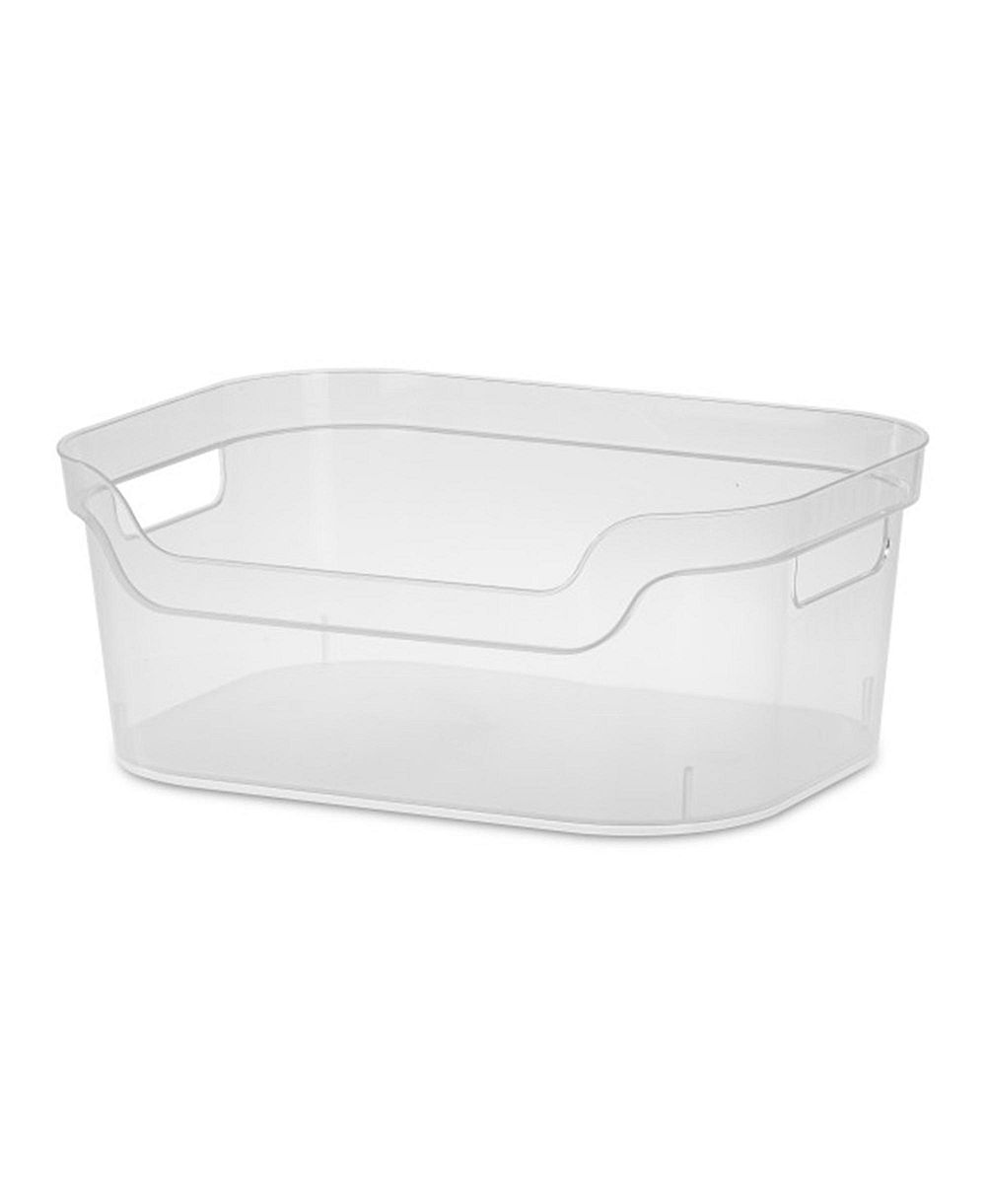 Sterilite 5.25x9.5x13 Inch Open Storage Bin w/ Carry Handles, Clear (32 Pack)