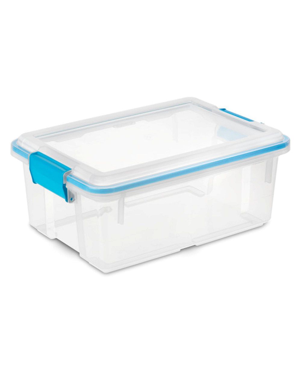 Sterilite 12 Qt Plastic Storage Bin Container Clear Gasket Sealed Box, (18 Pack)