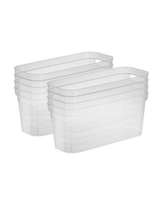 Sterilite узкий контейнер для хранения 6.25x6.25x15 дюймов с ручками, прозрачный (8 шт.)