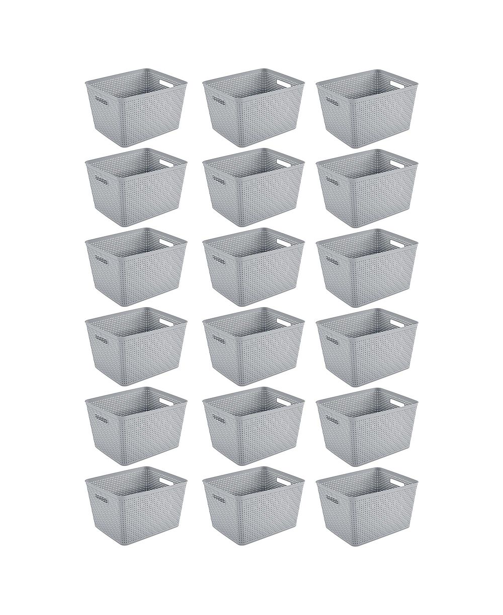 Sterilite 14"Lx8"H Woven Rectangular Tall Basket for Home Organization (18 Pack)