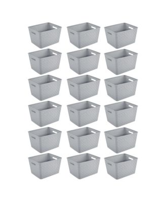 Sterilite 14"Lx8"H Woven Rectangular Tall Basket for Home Organization (18 Pack)