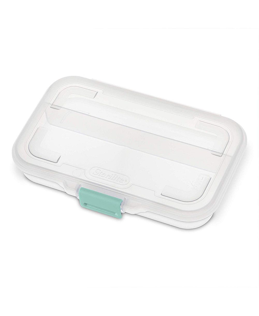 Sterilite Convenient Small Divided Clear Storage Pencil Box and Latch Lid, 24 Pack