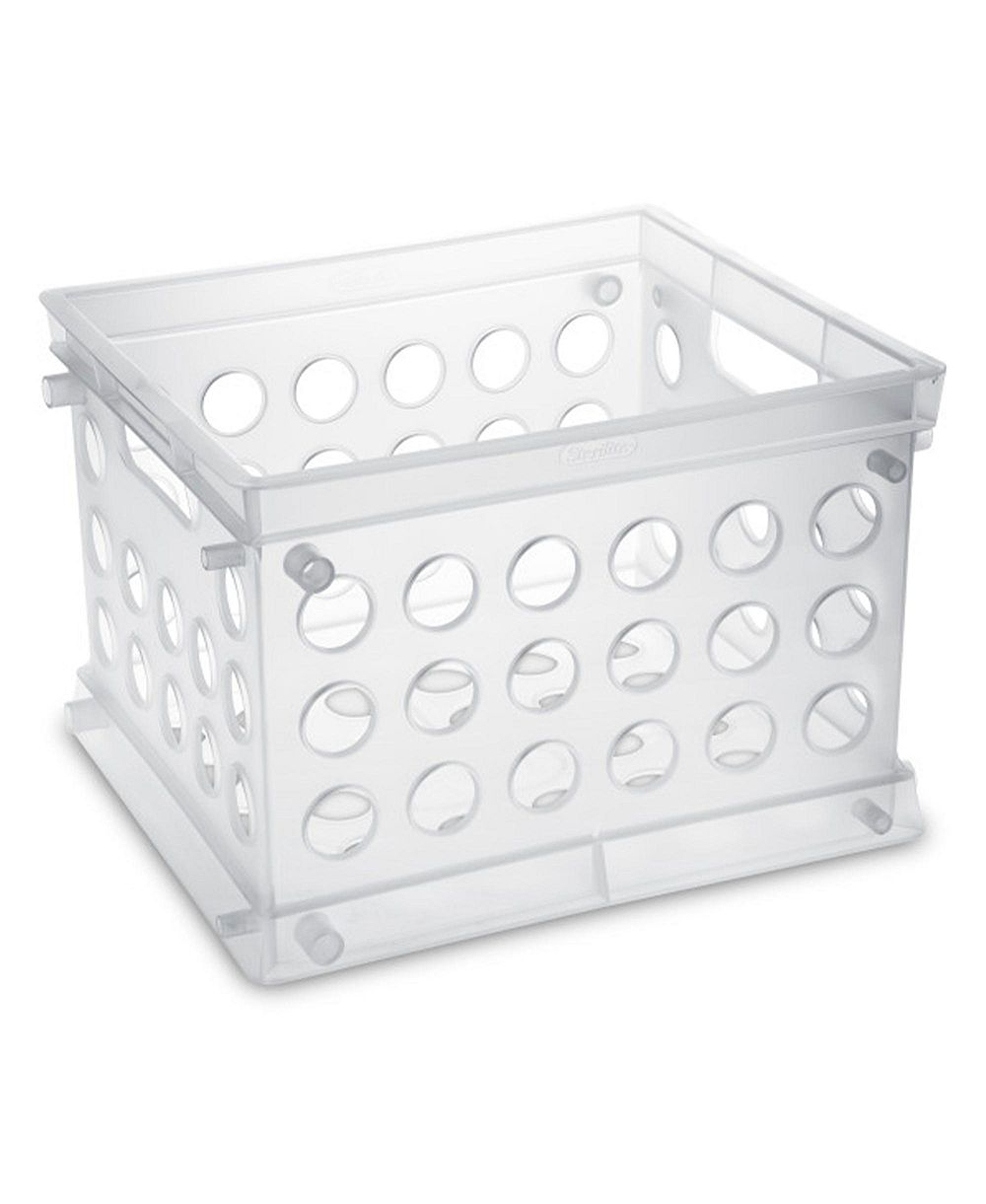Sterilite Convenient Mini Square Small Storage Organizing Crate, Clear (24 Pack)