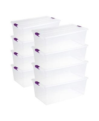 Sterilite 110 Qt ClearView Latch Storage Box, Stackable Bin with Lid, 8-Pack