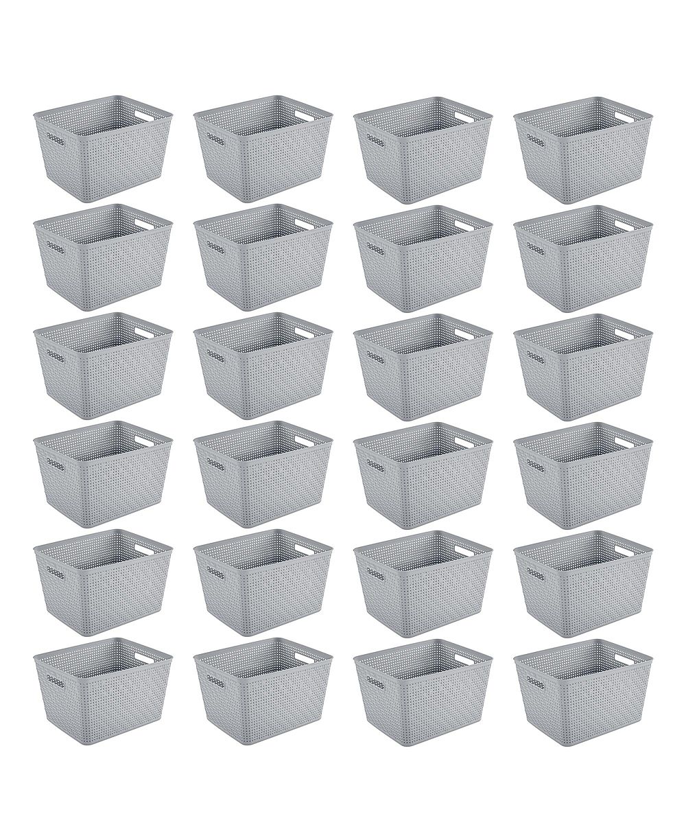 Sterilite 14"Lx8"H Woven Rectangular Tall Basket for Home Organization (24 Pack)