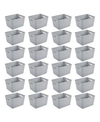 Sterilite 14"Lx8"H Woven Rectangular Tall Basket for Home Organization (24 Pack)