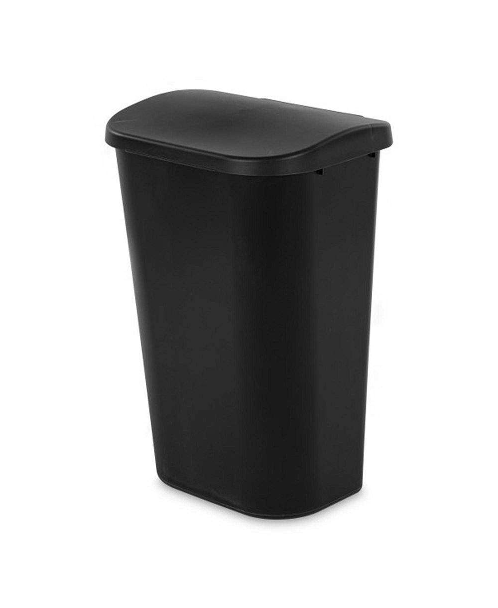 Sterilite 11.3 Gal Lift Top Lid Wastebasket Kitchen Trash Can, Black (18 Pack)