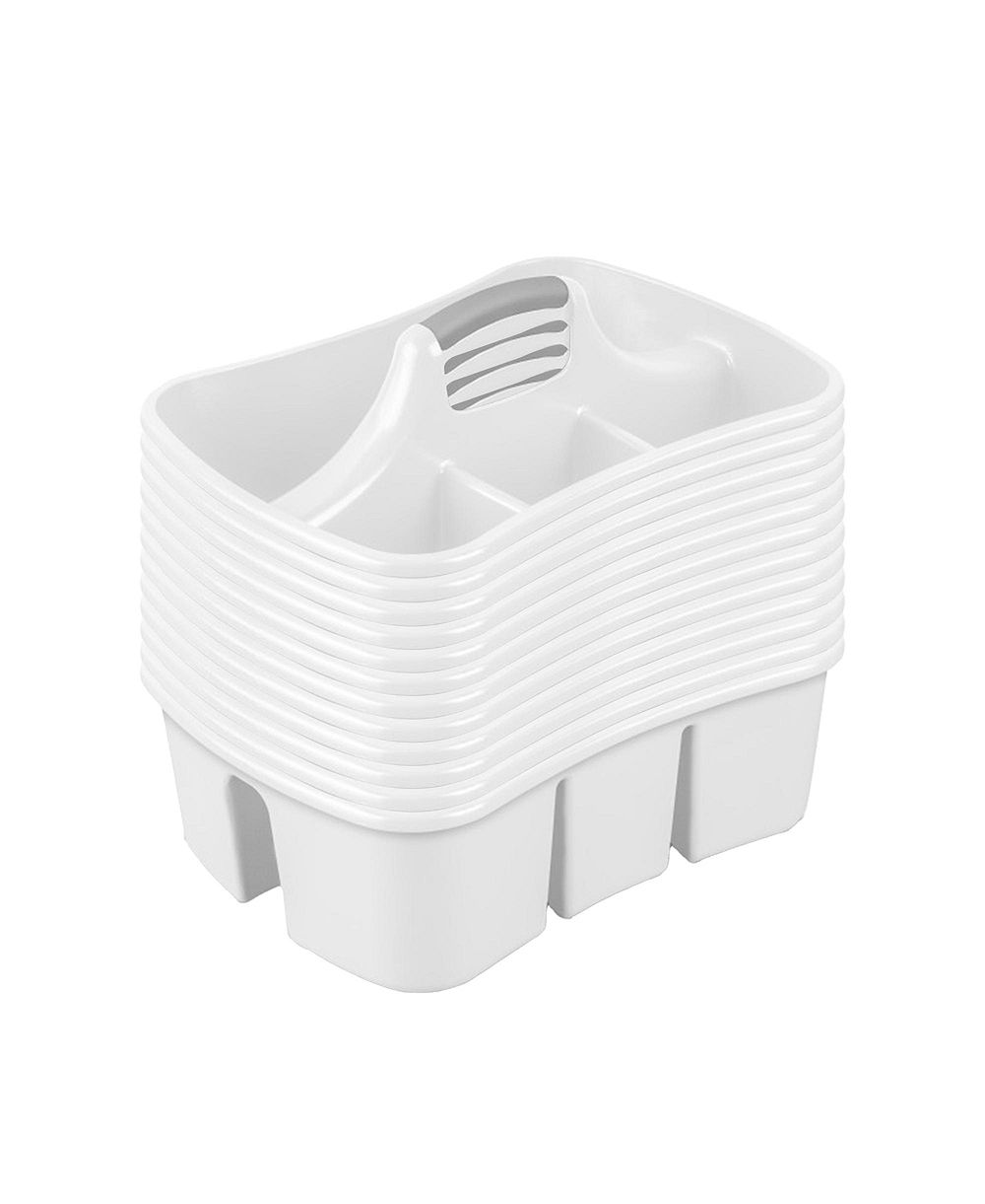 Sterilite Divided Storage Ultra Caddy with 4 Compartments and Handles (12 Pack)