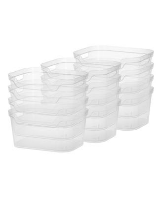 Sterilite 7 x 11 x 14.25 Inch Open Storage Bin w/ Carry Handles, Clear (12 Pack)