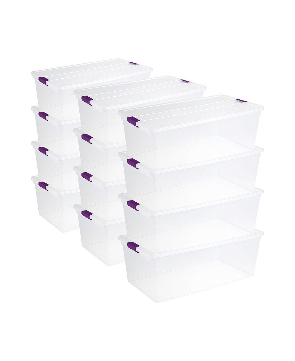 Sterilite 110 Qt Clear Storage Organization Box w/ Secure Latching Lid (12 Pack)