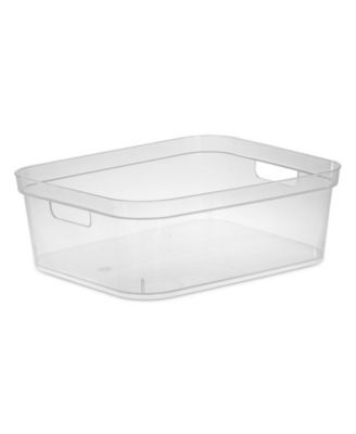 Sterilite Контейнер для хранения 5,25 x 12 x 15 дюймов с ручками для переноски, прозрачный, упаковка 24 шт.